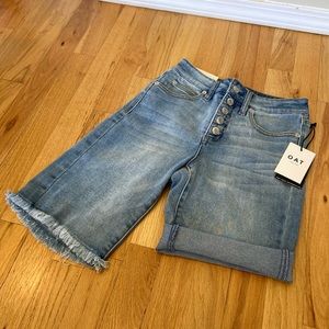 OAT New York Button-Front Denim Bermuda Shorts
